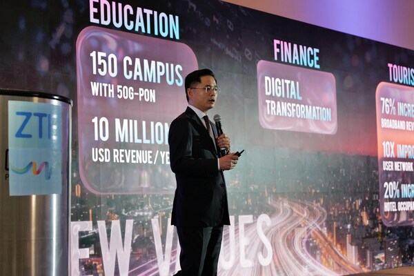 기조 연설을 하는 ZTE 해외사업부 사장 샤오밍(Xiao Ming)